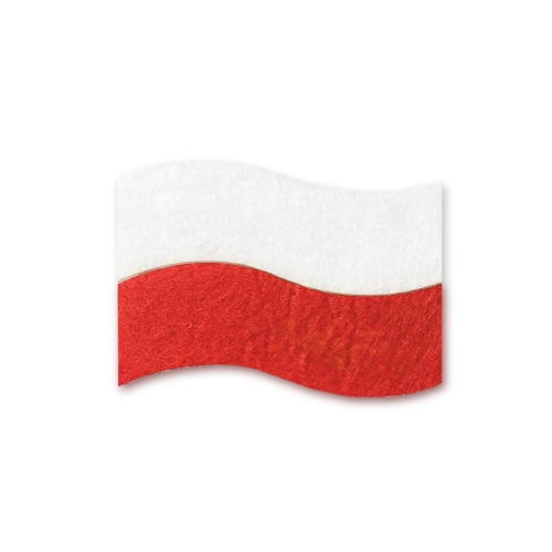 EMBLEMAT FLAGA POLSKI FILCOWY BIAŁO-CZERWONY 6x4cm