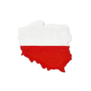 EMBLEMAT POLSKA FILCOWY BIAŁO-CZERWONY 6cm