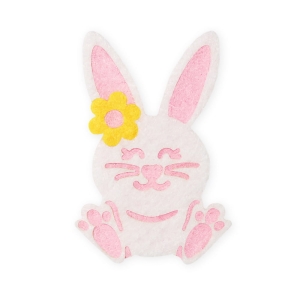 EMBLEMAT KRÓLICZEK FILCOWY BIAŁO-RÓŻOWY 7,5cm