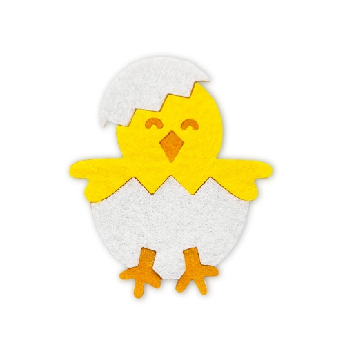 EMBLEMAT KURCZACZEK W SKORUPCE FILCOWY ŻÓŁTO-BIAŁY 7cm