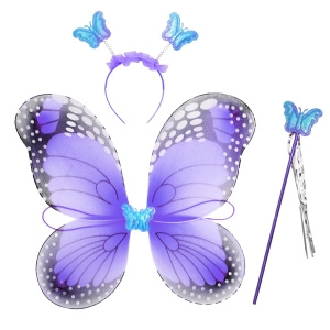 ZESTAW MOTYLEK CZARNO-FIOLETOWY 3el