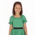 BLUZKA DZIEWCZYNKA PONGEE CIEMNOZIELONA 116-128