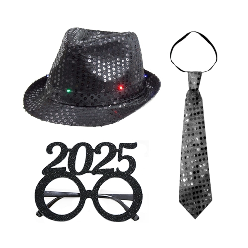 ZESTAW SYLWESTROWY CZARNY 3el