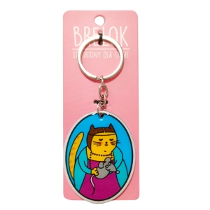 BRELOK KOTEK I MYSZ DAMA Z GRONOSTAJEM