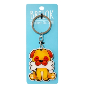 BRELOK PIESEK Z KOŚCIĄ BRĄZOWY