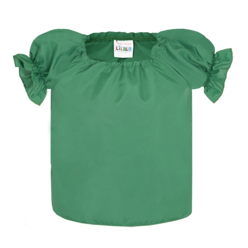 BLUZKA DZIEWCZYNKA PONGEE CIEMNOZIELONA 98-110