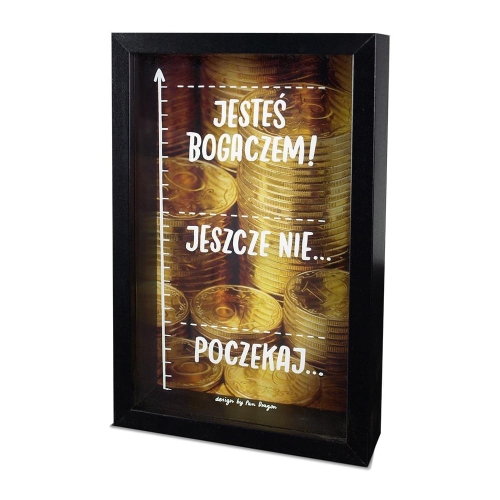 SKARBONKA JESTEŚ BOGACZEM CZARNA 15x24cm