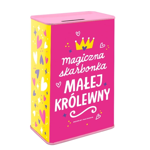 SKARBONKA MAŁEJ KRÓLEWNY METAL RÓŻOWO-ŻÓŁTA 16x9cm