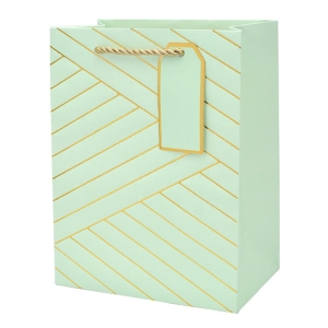 TOREBKA PREZENTOWA PASKI TŁOCZONA ZIELONA 42x30cm