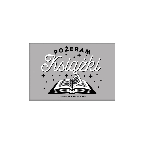MAGNES POŻERAM KSIĄŻKI SZARY 8x5cm