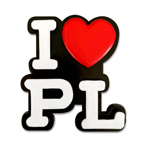 MAGNES I LOVE POLAND NAPIS SERCE BIAŁO-CZERWONY