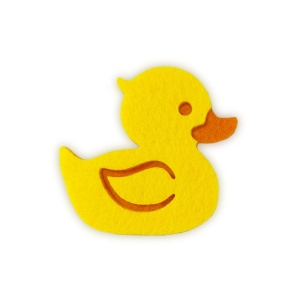 EMBLEMAT KACZUSZKA FILCOWY ŻÓŁTY 6,5cm