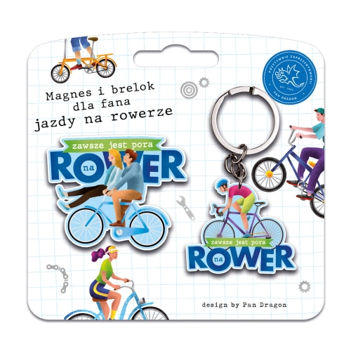 MAGNES + BRELOK ZAWSZE JEST PORA NA ROWER 2szt
