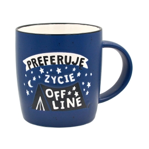 KUBEK PREFERUJĘ ŻYCIE OFFLINE GRANATOWY 350ml