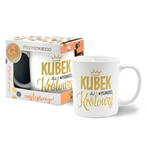 KUBEK JEJ WYSOKOŚCI KRÓLOWEJ BIAŁY 300ml