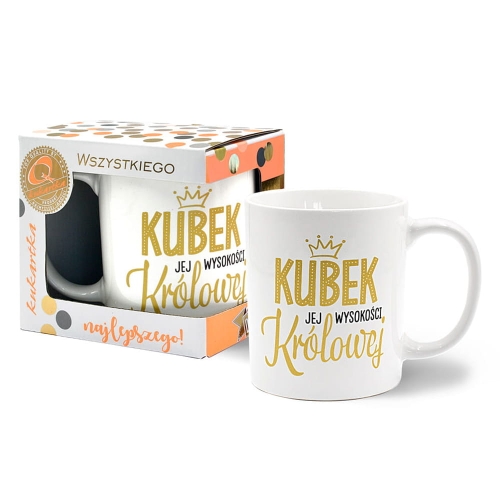 KUBEK JEJ WYSOKOŚCI KRÓLOWEJ BIAŁY 300ml