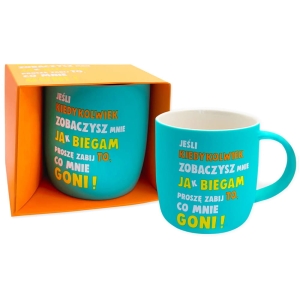 KUBEK JEŚLI ZOBACZYSZ JAK BIEGAM NEONOWY BŁEKITNY 360ml