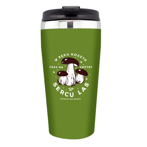 KUBEK TERMICZNY GRZYBEK W SERCU LAS ZIELONY 400ml