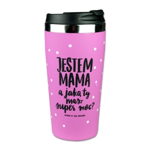 KUBEK TERMICZNY JESTEM MAMĄ RÓŻOWY 400ml 