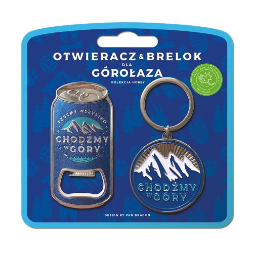 OTWIERACZ + BRELOK CHODŹMY W GÓRY NIEBIESKI 2szt