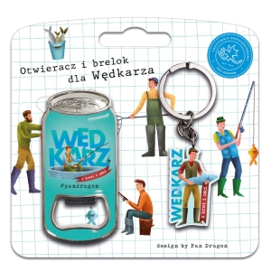 OTWIERACZ + BRELOK WĘDKARZ Z KRWI I OŚCI 2szt