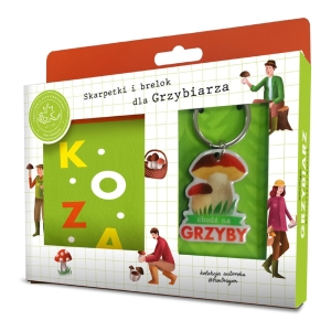 SKARPETKI + BRELOK CHODŹ NA GRZYBY ZIELONE 2szt