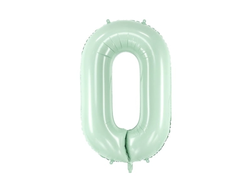 BALON PARTY DECO CYFRA 0 MIĘTOWY 28'' 72cm