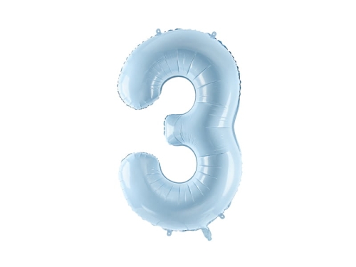 BALON PARTY DECO CYFRA 3 BŁĘKITNY 28'' 72cm