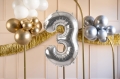 BALON PARTY DECO CYFRA 3 SREBRNY 28'' 72cm