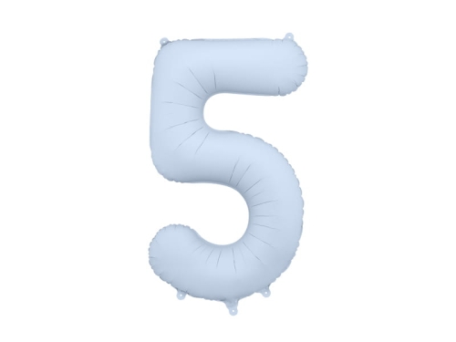 BALON PARTY DECO CYFRA 5 MGLISTY NIEBIESKI 34'' 86cm