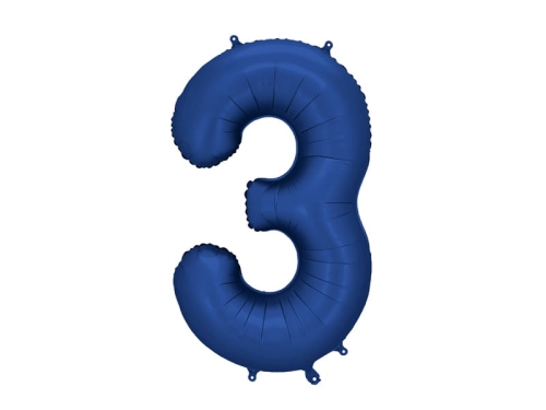 BALON PARTY DECO CYFRA 3 GRANATOWY 34'' 86cm