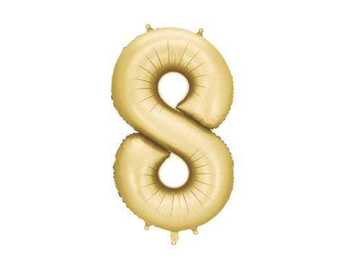 BALON PARTY DECO CYFRA 8 JASNOZŁOTY 34'' 86cm