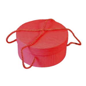 PUDEŁKO PREZENTOWE OKRĄGŁE SZNUREK CZERWONE 22x12сm