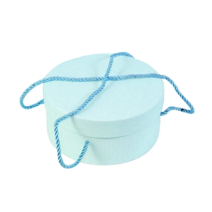 PUDEŁKO PREZENTOWE OKRĄGŁE SZNUREK BŁĘKITNE 20,5x10сm