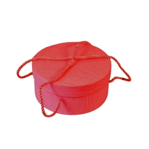 PUDEŁKO PREZENTOWE OKRĄGŁE SZNUREK CZERWONE 18x8,5сm