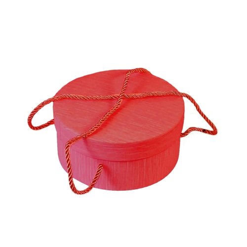PUDEŁKO PREZENTOWE OKRĄGŁE SZNUREK CZERWONE 18x8,5сm