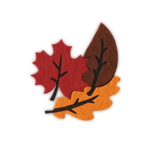 EMBLEMAT LIŚCIE JESIENNE FILCOWY KOLOROWY 7,5x6cm