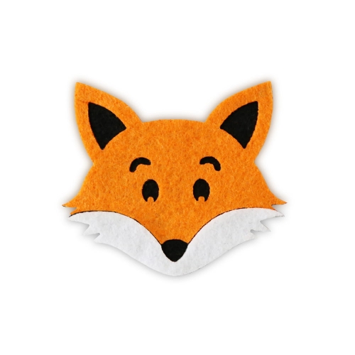 EMBLEMAT LISEK FILCOWY POMARAŃCZOWY 6x6cm