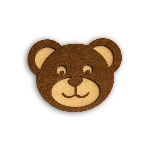 EMBLEMAT MIŚ FILCOWY BRĄZOWY 6x5cm