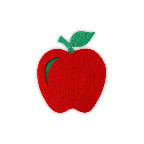 EMBLEMAT JABŁKO FILCOWY CZERWONY 6x5cm