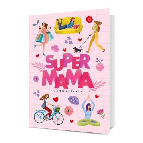 KARTKA DZIEŃ MATKI SUPER MAMA RÓŻOWA 19x13cm