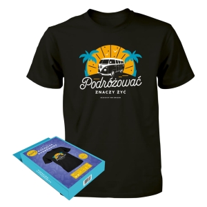 KOSZULKA PODRÓŻOWAĆ ZNACZY ŻYĆ CZARNA XL