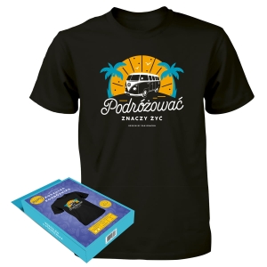 KOSZULKA PODRÓŻOWAĆ ZNACZY ŻYĆ CZARNA XXL