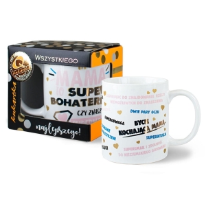 KUBEK MAMA TO SUPERBOHATERKA BIAŁY 300ml
