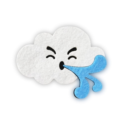 EMBLEMAT WIATR MAŁY FILCOWY BIAŁO-BŁĘKITNY 7,5x6,5cm