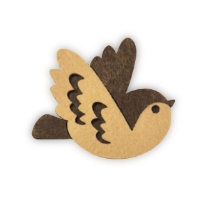 EMBLEMAT PTASZEK FILCOWY BRĄZOWY 7x7cm