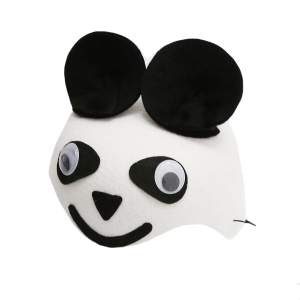 CZAPKA PANDA RUCHOME OCZY BIAŁO-CZARNA