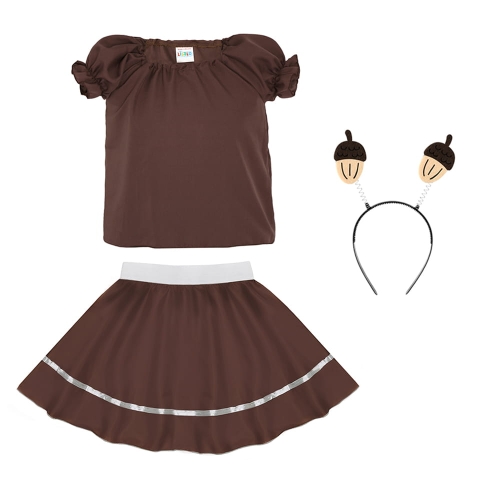 ZESTAW ŻOŁĄDŹ BRĄZOWY 116-128 3el