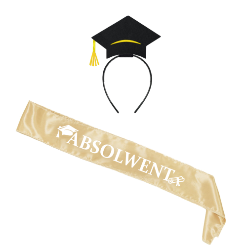 ZESTAW ABSOLWENT CZARNO-ZŁOTY 3el