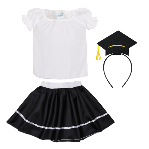 ZESTAW ABSOLWENT BIAŁO-CZARNY 146-158 4el